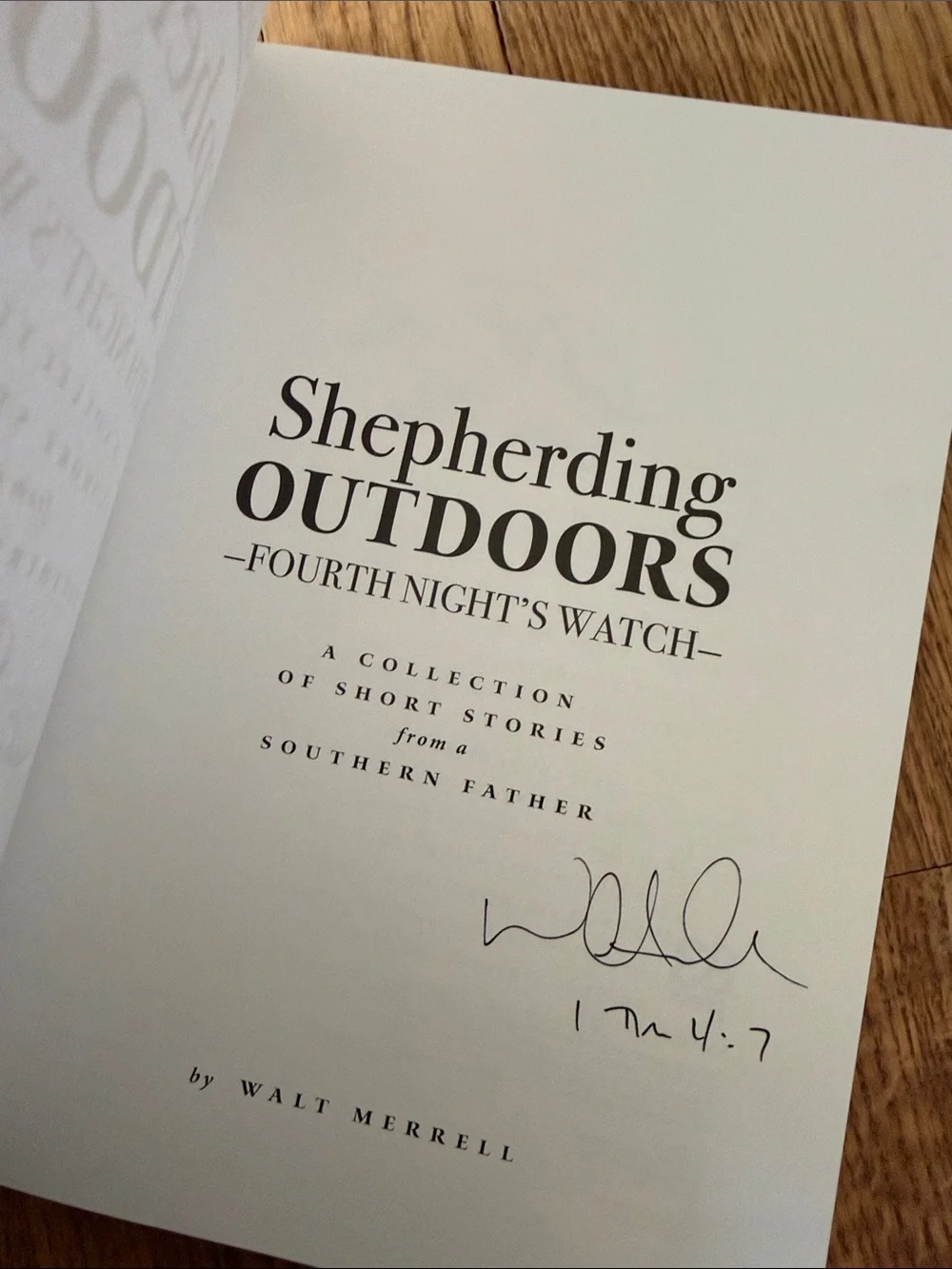 Shepherding Outdoors - Fourth Night's Watch Autographed Book